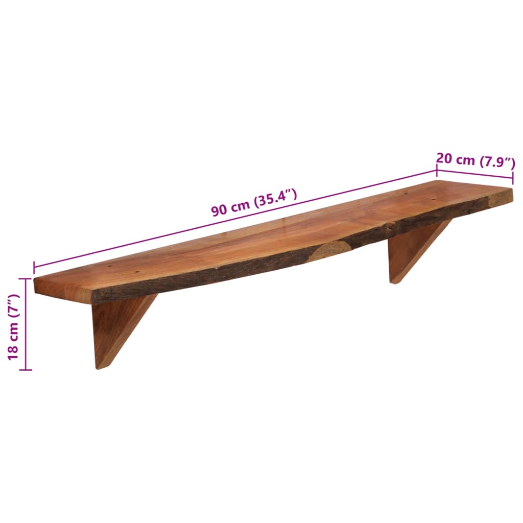 Wandschappen 2 st 90x20x18 cm massief acaciahout is nu te koop bij PeponiXL, paradijselijk wonen!