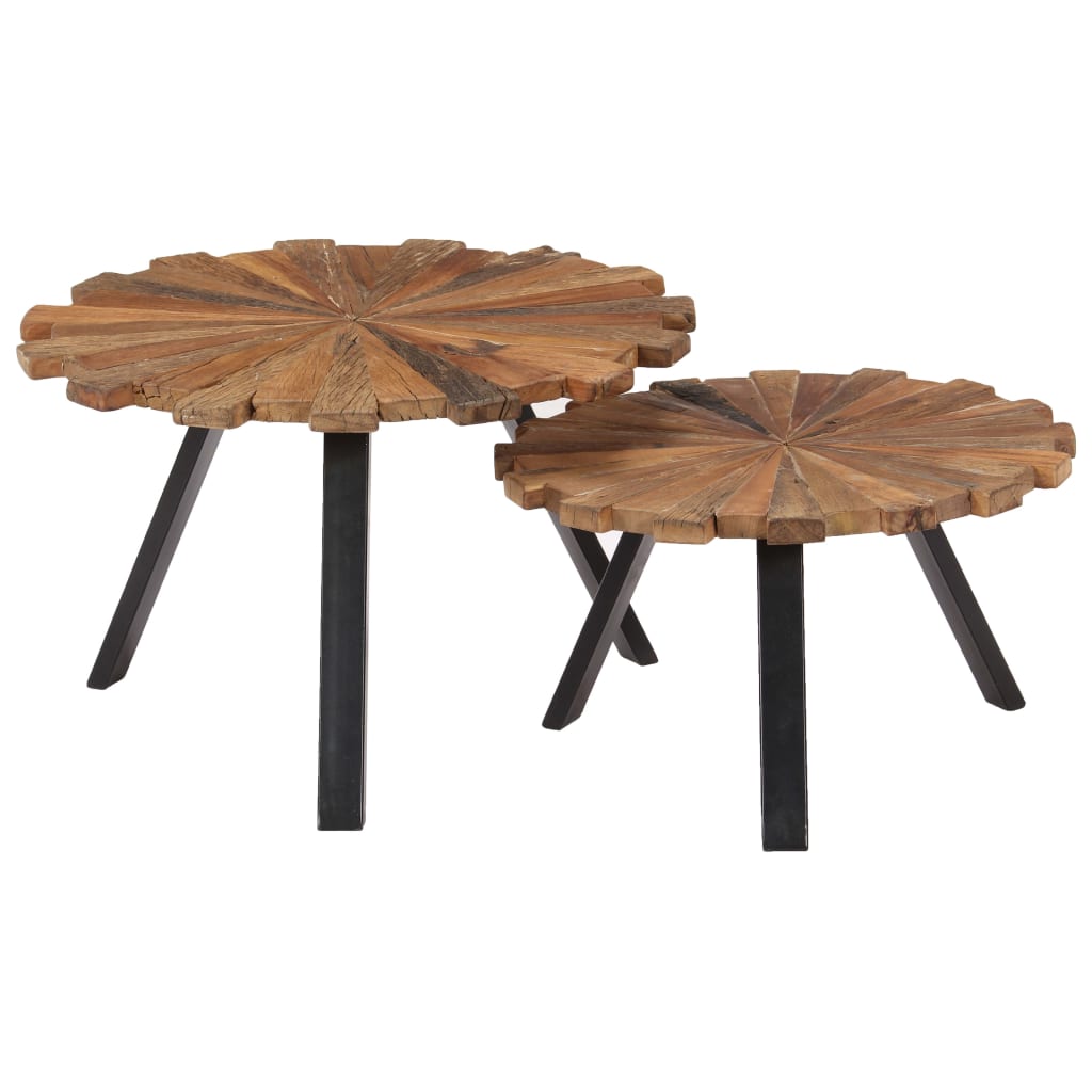 Salontafels 2 st massief gerecycled hout is nu te koop bij PeponiXL, paradijselijk wonen!