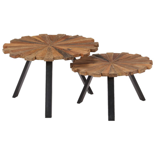 Salontafels 2 st massief gerecycled hout is nu te koop bij PeponiXL, paradijselijk wonen!