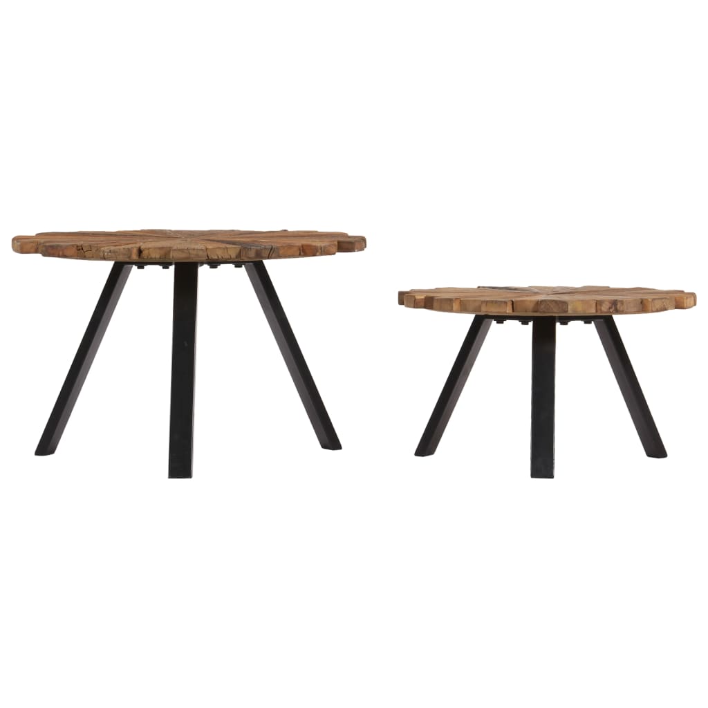 Salontafels 2 st massief gerecycled hout is nu te koop bij PeponiXL, paradijselijk wonen!