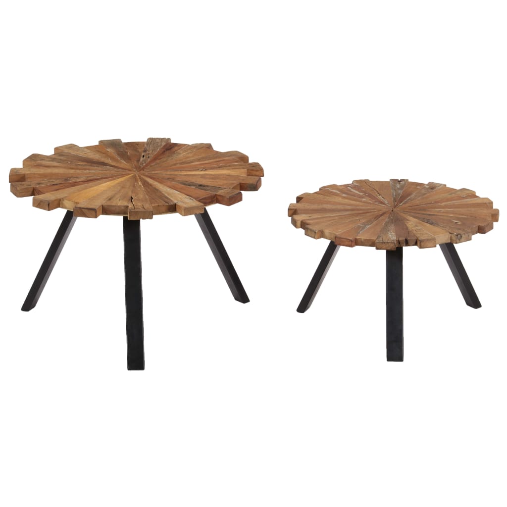 Salontafels 2 st massief gerecycled hout is nu te koop bij PeponiXL, paradijselijk wonen!
