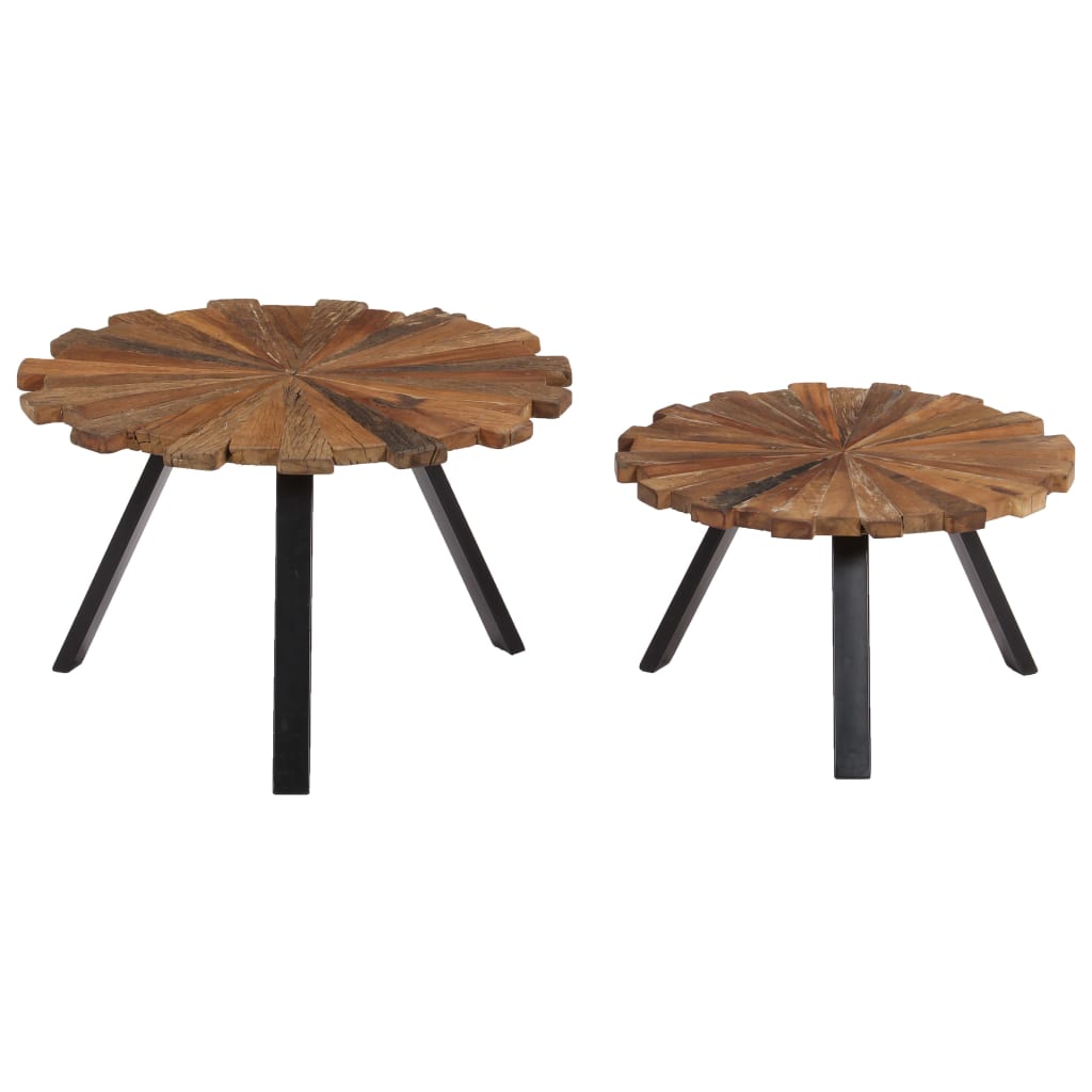 Salontafels 2 st massief gerecycled hout is nu te koop bij PeponiXL, paradijselijk wonen!