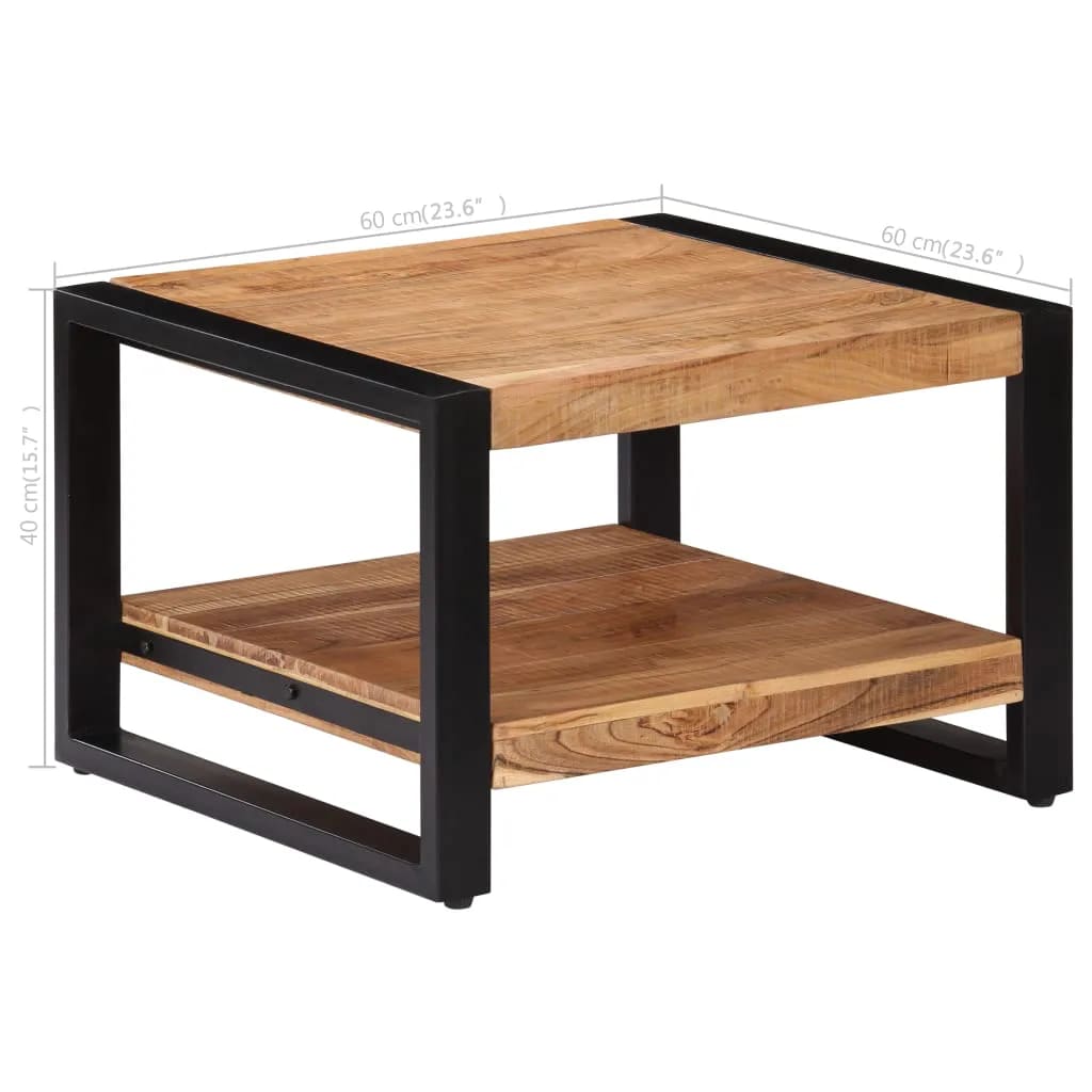 Salontafel 60x60x40 cm massief acaciahout is nu te koop bij PeponiXL, paradijselijk wonen!