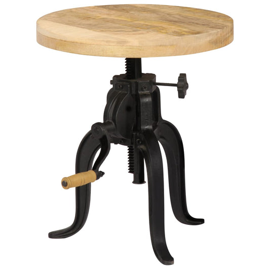 Bijzettafel 45x(45-62) cm massief mangohout en gietijzer is nu te koop bij PeponiXL, paradijselijk wonen!
