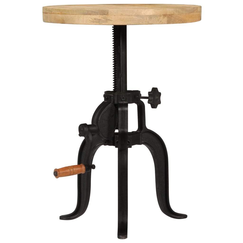 Bijzettafel 45x(45-62) cm massief mangohout en gietijzer is nu te koop bij PeponiXL, paradijselijk wonen!