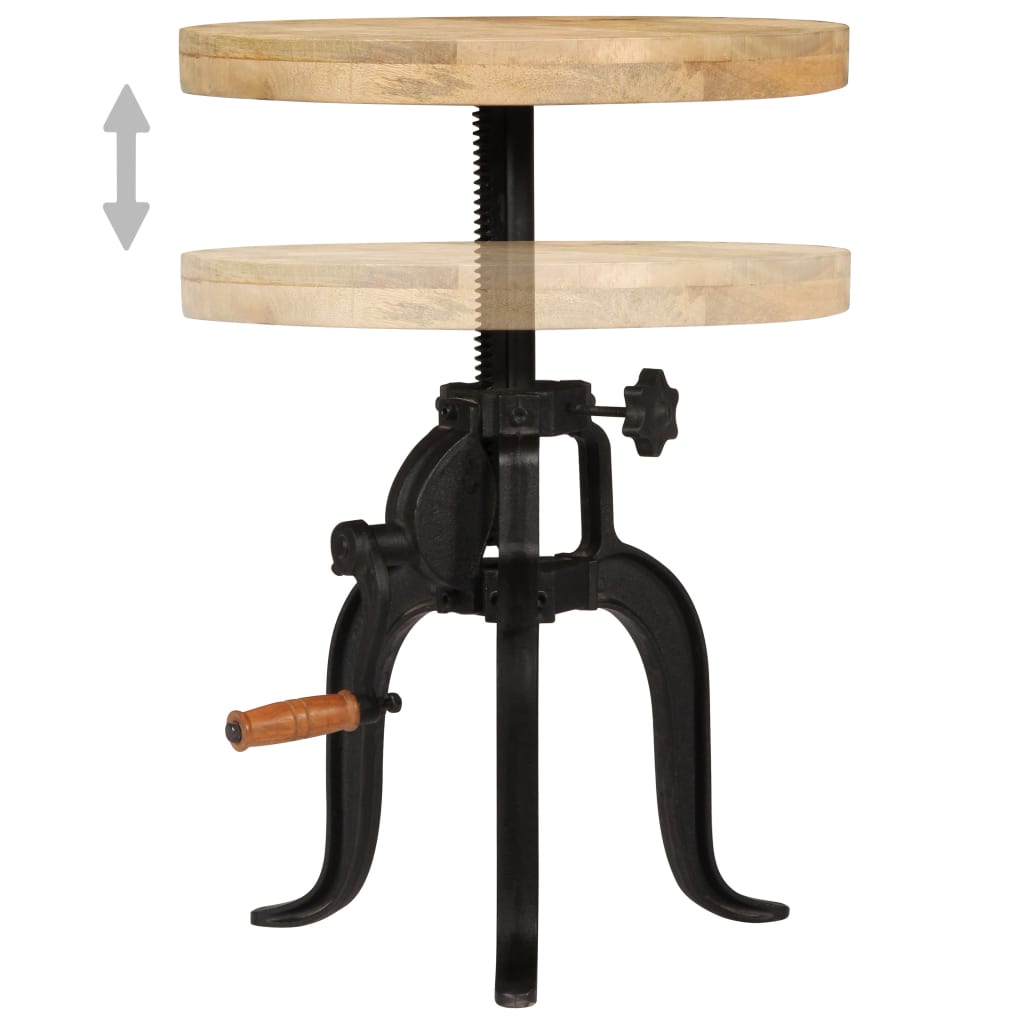 Bijzettafel 45x(45-62) cm massief mangohout en gietijzer is nu te koop bij PeponiXL, paradijselijk wonen!
