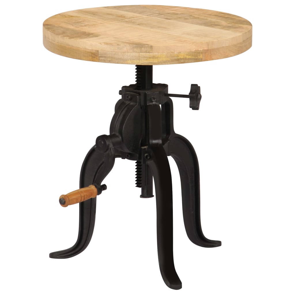 Bijzettafel 45x(45-62) cm massief mangohout en gietijzer is nu te koop bij PeponiXL, paradijselijk wonen!