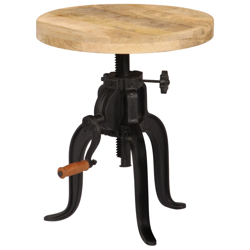 Bijzettafel 45x(45-62) cm massief mangohout en gietijzer is nu te koop bij PeponiXL, paradijselijk wonen!