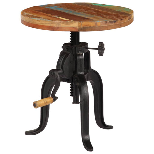 Bijzettafel 45x(45-62) cm massief sloophout en gietijzer is nu te koop bij PeponiXL, paradijselijk wonen!