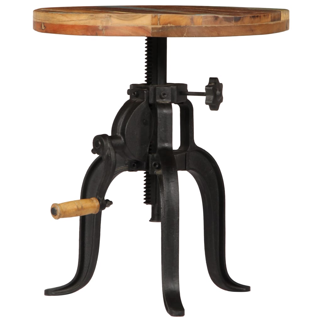 Bijzettafel 45x(45-62) cm massief sloophout en gietijzer is nu te koop bij PeponiXL, paradijselijk wonen!