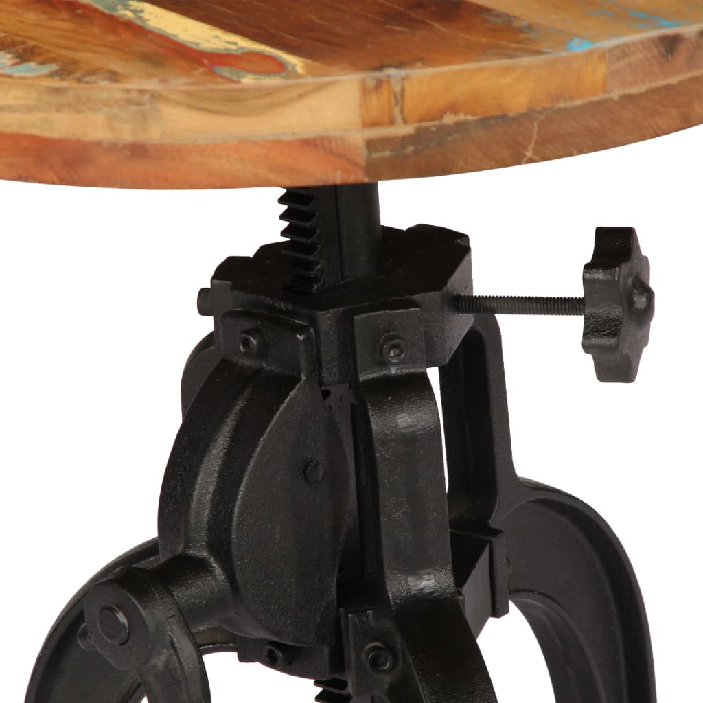 Bijzettafel 45x(45-62) cm massief sloophout en gietijzer is nu te koop bij PeponiXL, paradijselijk wonen!