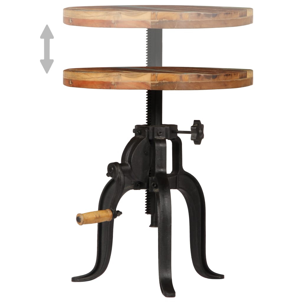 Bijzettafel 45x(45-62) cm massief sloophout en gietijzer is nu te koop bij PeponiXL, paradijselijk wonen!