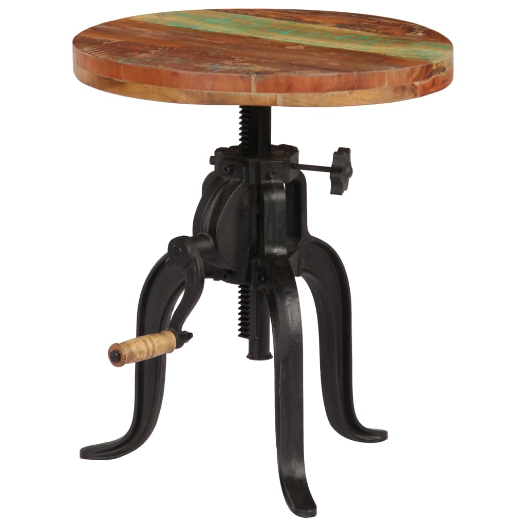 Bijzettafel 45x(45-62) cm massief sloophout en gietijzer is nu te koop bij PeponiXL, paradijselijk wonen!