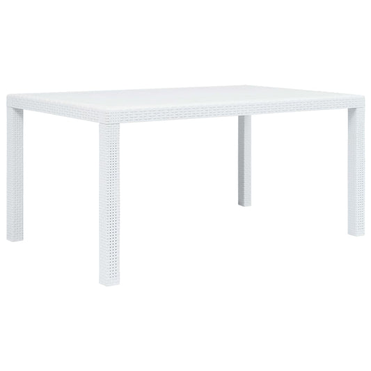 Tuintafel 150x90x72 cm rattan-look kunststof wit is nu te koop bij PeponiXL, paradijselijk wonen!
