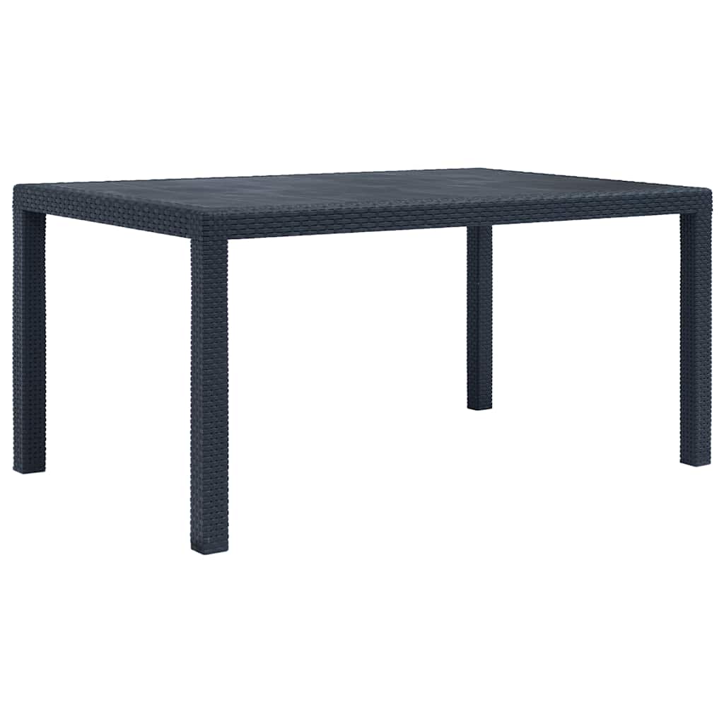 Tuintafel 150x90x72 cm rattan-look kunststof antraciet is nu te koop bij PeponiXL, paradijselijk wonen!