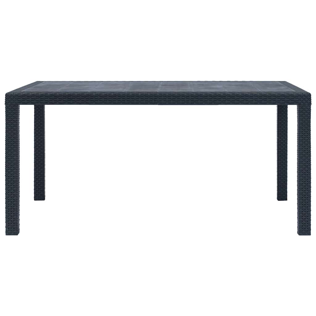 Tuintafel 150x90x72 cm rattan-look kunststof antraciet is nu te koop bij PeponiXL, paradijselijk wonen!