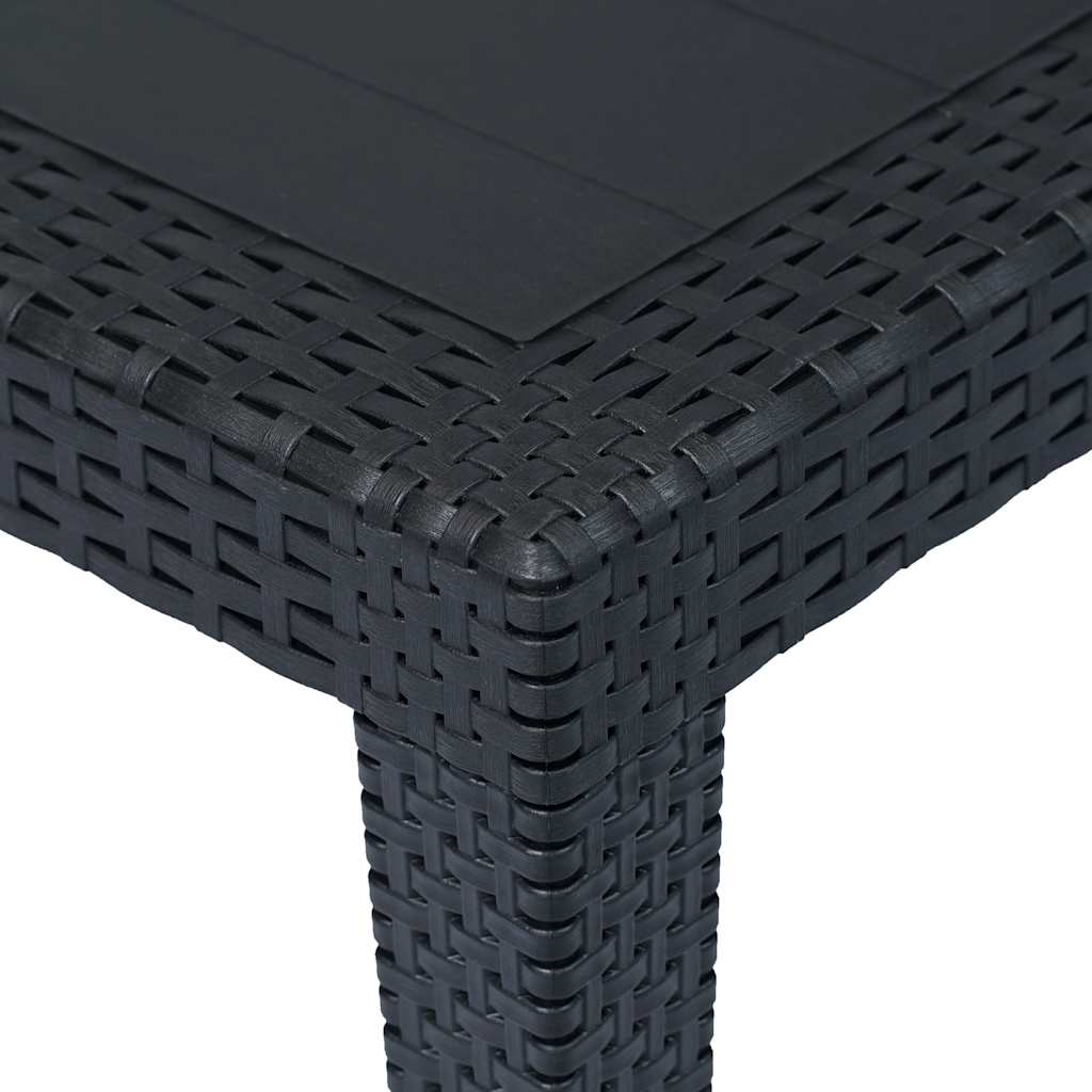 Tuintafel 150x90x72 cm rattan-look kunststof antraciet is nu te koop bij PeponiXL, paradijselijk wonen!