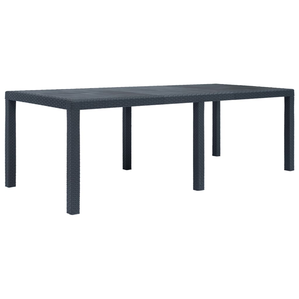 Tuintafel 220x90x72 cm rattan-look kunststof antraciet is nu te koop bij PeponiXL, paradijselijk wonen!