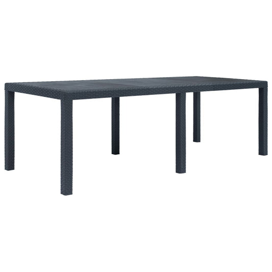 Tuintafel 220x90x72 cm rattan-look kunststof antraciet is nu te koop bij PeponiXL, paradijselijk wonen!