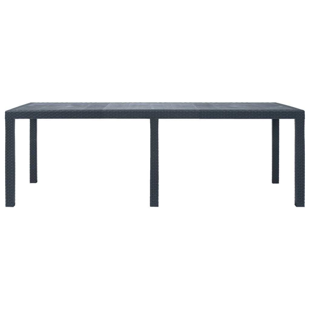 Tuintafel 220x90x72 cm rattan-look kunststof antraciet is nu te koop bij PeponiXL, paradijselijk wonen!