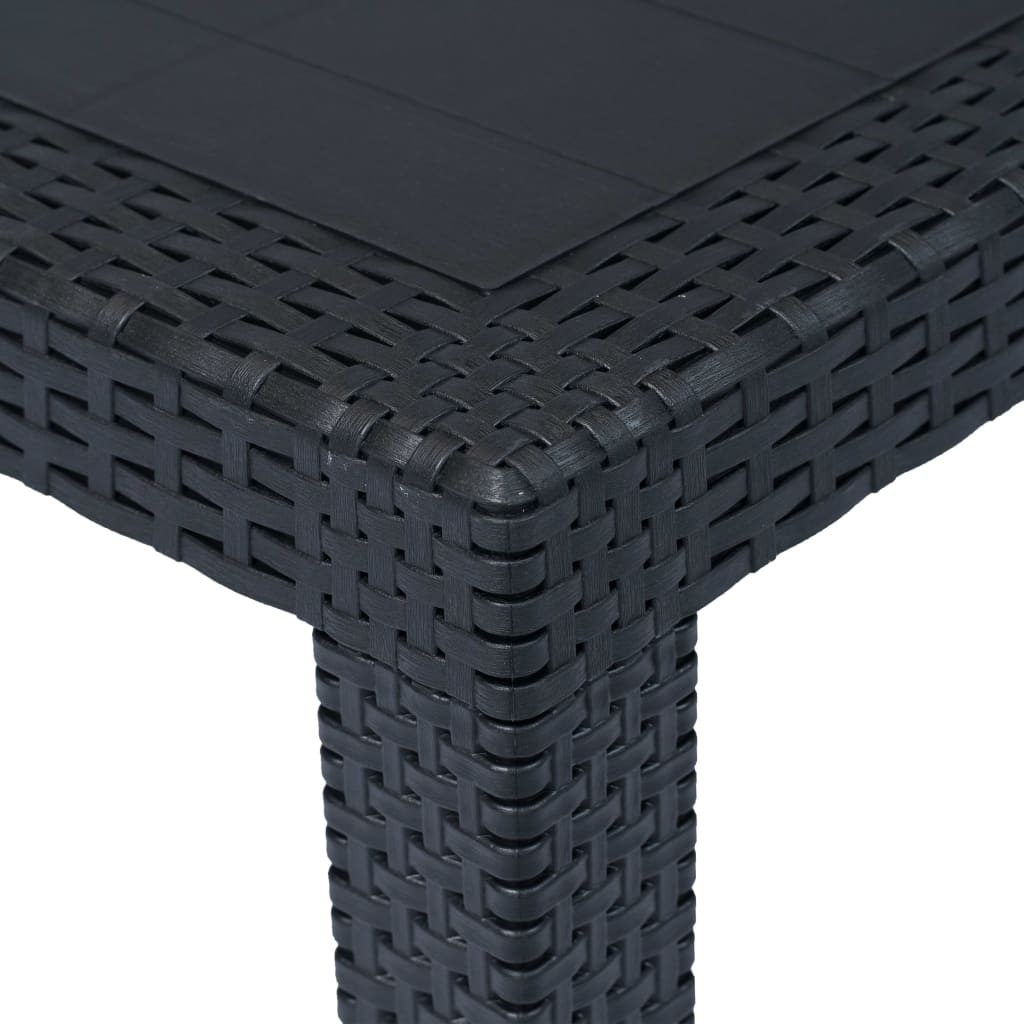 Tuintafel 220x90x72 cm rattan-look kunststof antraciet is nu te koop bij PeponiXL, paradijselijk wonen!