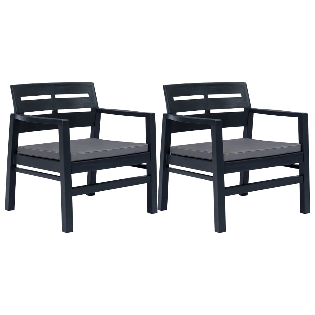 3-delige Loungeset kunststof antraciet is nu te koop bij PeponiXL, paradijselijk wonen!