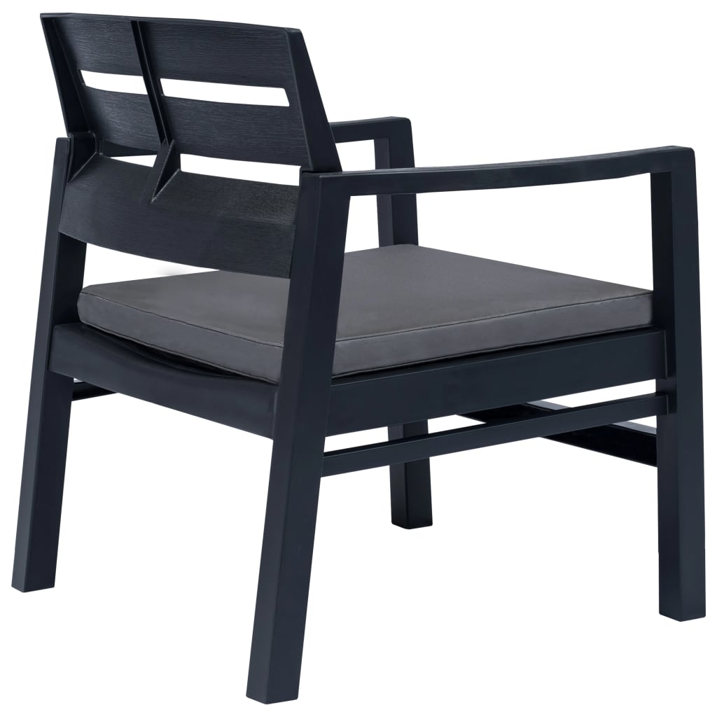 3-delige Loungeset kunststof antraciet is nu te koop bij PeponiXL, paradijselijk wonen!