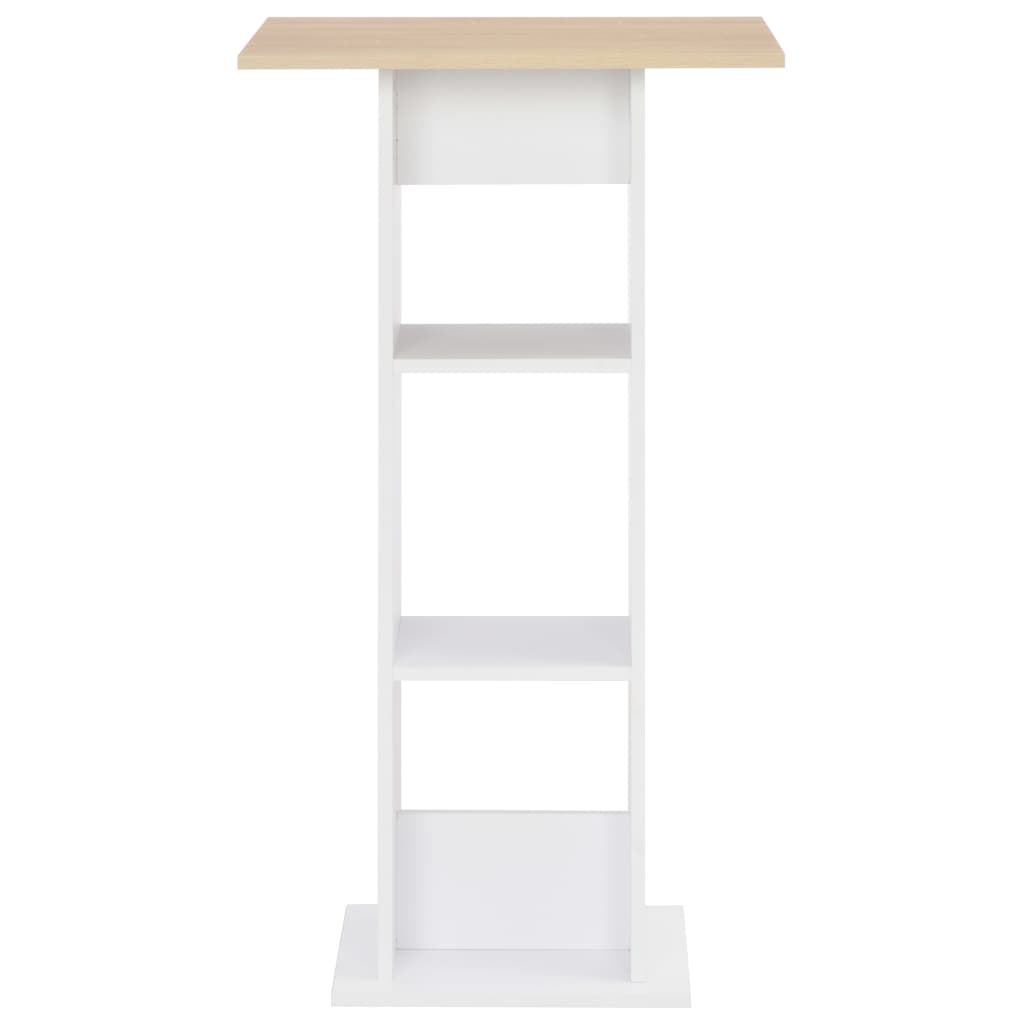 Bartafel 60x60x110 cm wit en sonoma eikenkleurig is nu te koop bij PeponiXL, paradijselijk wonen!