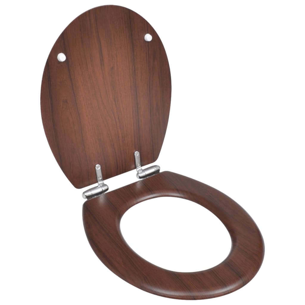 Toiletbril met soft-closedeksel 2 st MDF bruin is nu te koop bij PeponiXL, paradijselijk wonen!