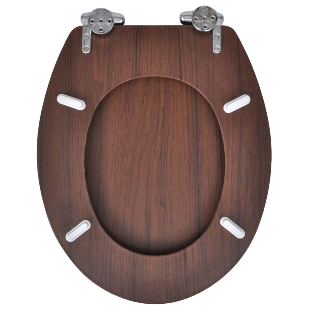 Toiletbril met soft-closedeksel 2 st MDF bruin is nu te koop bij PeponiXL, paradijselijk wonen!