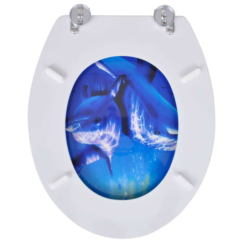 Toiletbrillen met deksel 2 st dolfijn MDF is nu te koop bij PeponiXL, paradijselijk wonen!