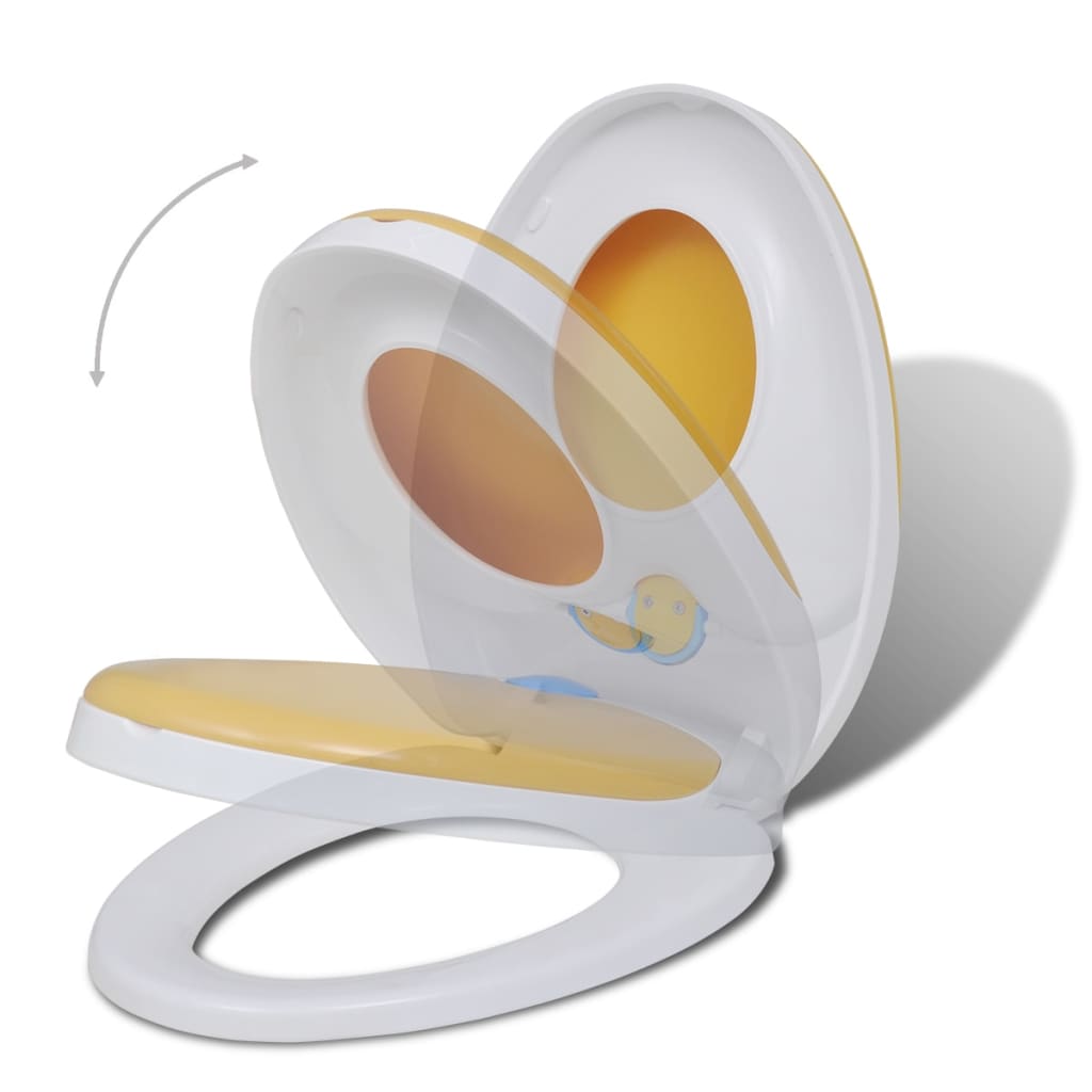Toiletbrillen met soft-close deksels 2 st kunststof wit en geel is nu te koop bij PeponiXL, paradijselijk wonen!