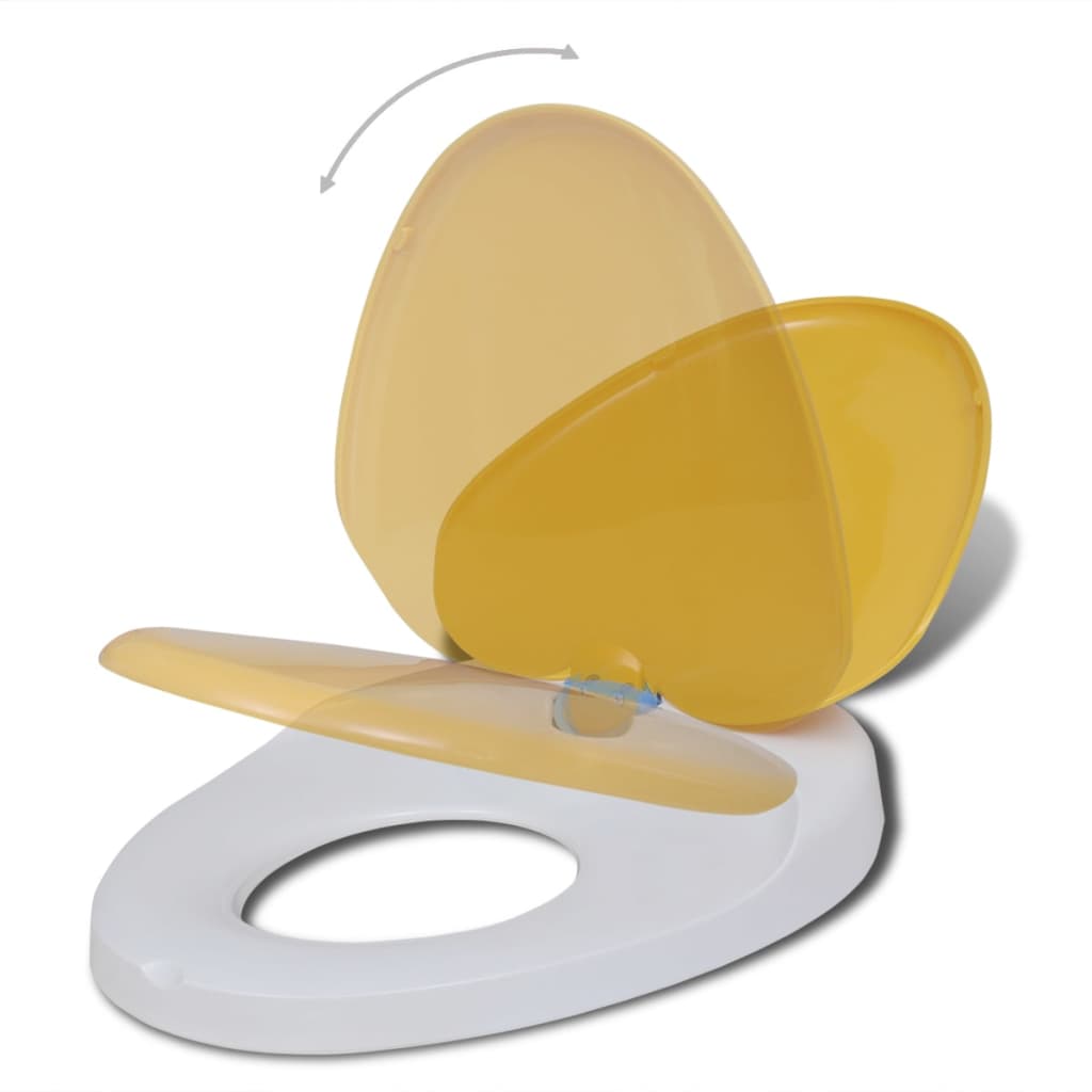 Toiletbrillen met soft-close deksels 2 st kunststof wit en geel is nu te koop bij PeponiXL, paradijselijk wonen!