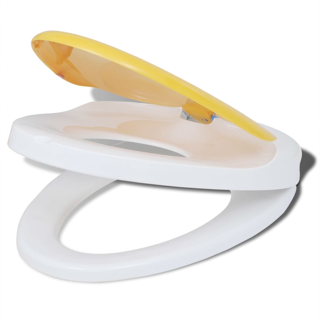 Toiletbrillen met soft-close deksels 2 st kunststof wit en geel is nu te koop bij PeponiXL, paradijselijk wonen!