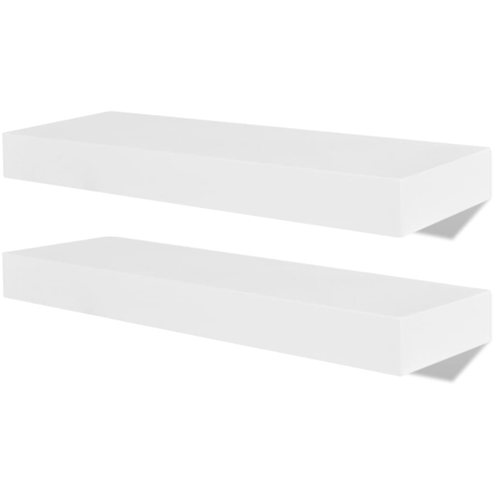 Wandplanken 4 st 40 cm wit is nu te koop bij PeponiXL, paradijselijk wonen!