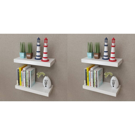 Wandplanken 4 st 40 cm wit is nu te koop bij PeponiXL, paradijselijk wonen!