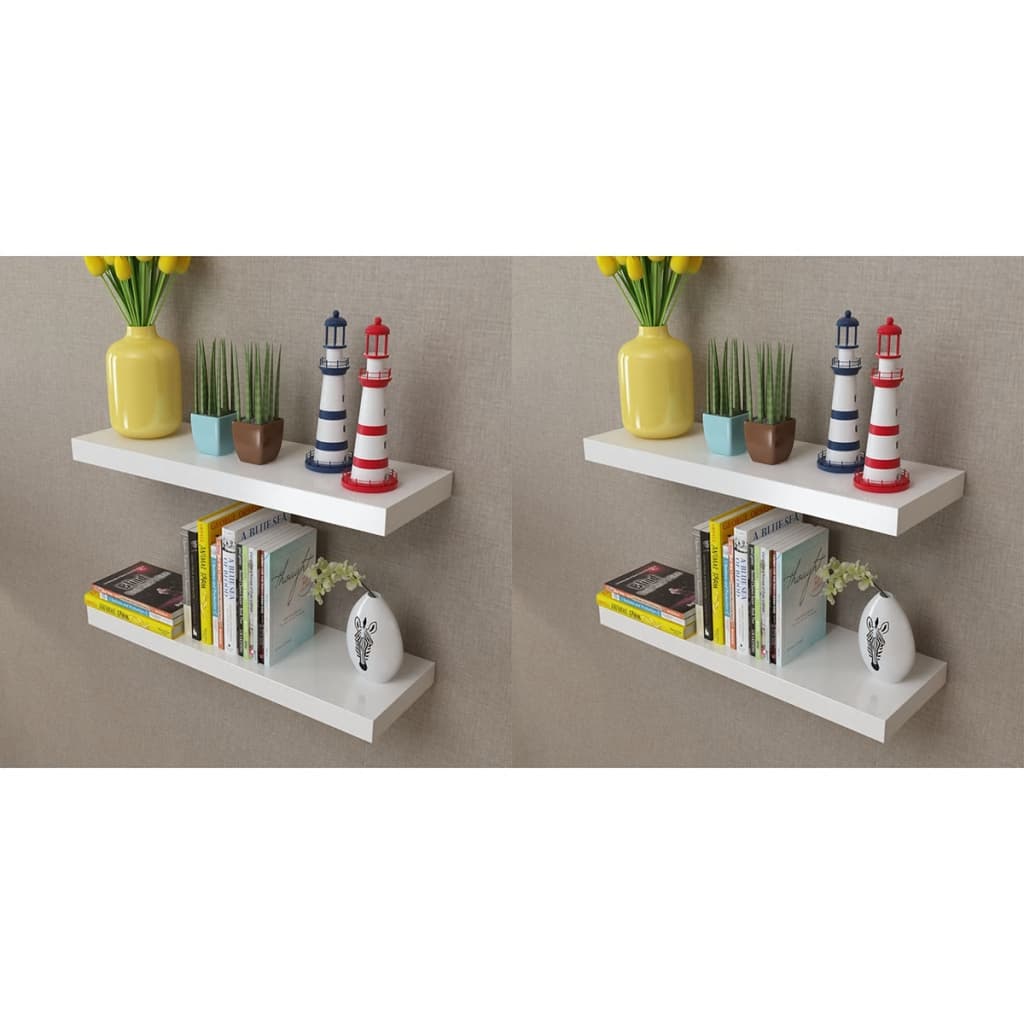 Wandplanken 4 st 60 cm wit is nu te koop bij PeponiXL, paradijselijk wonen!