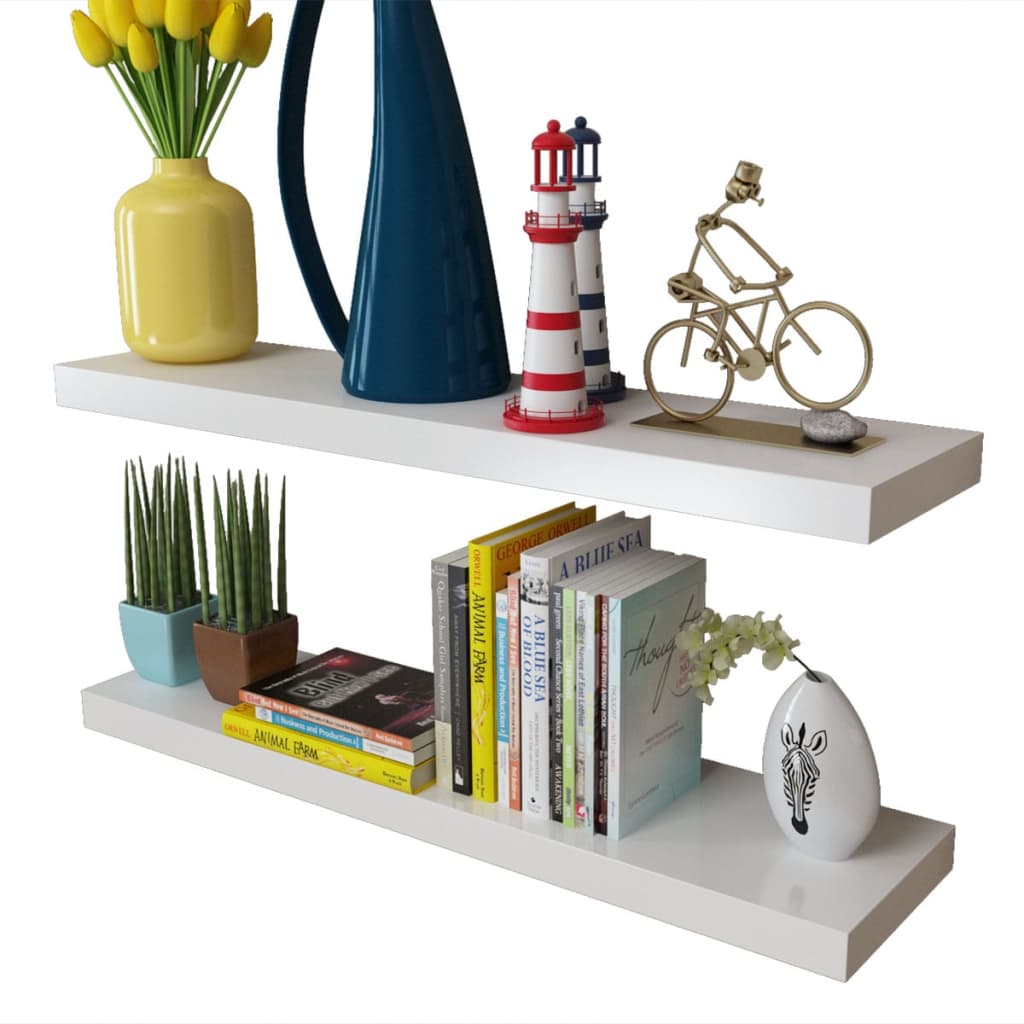 Wandplanken 4 st 80 cm wit is nu te koop bij PeponiXL, paradijselijk wonen!