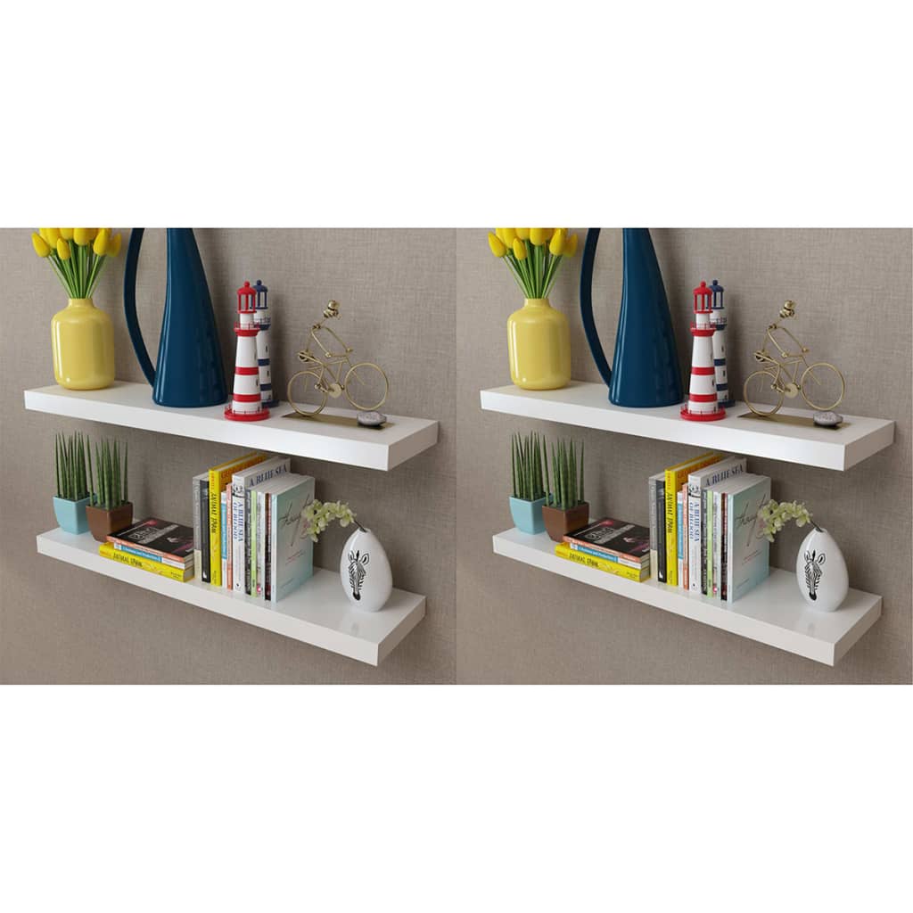 Wandplanken 4 st 80 cm wit is nu te koop bij PeponiXL, paradijselijk wonen!