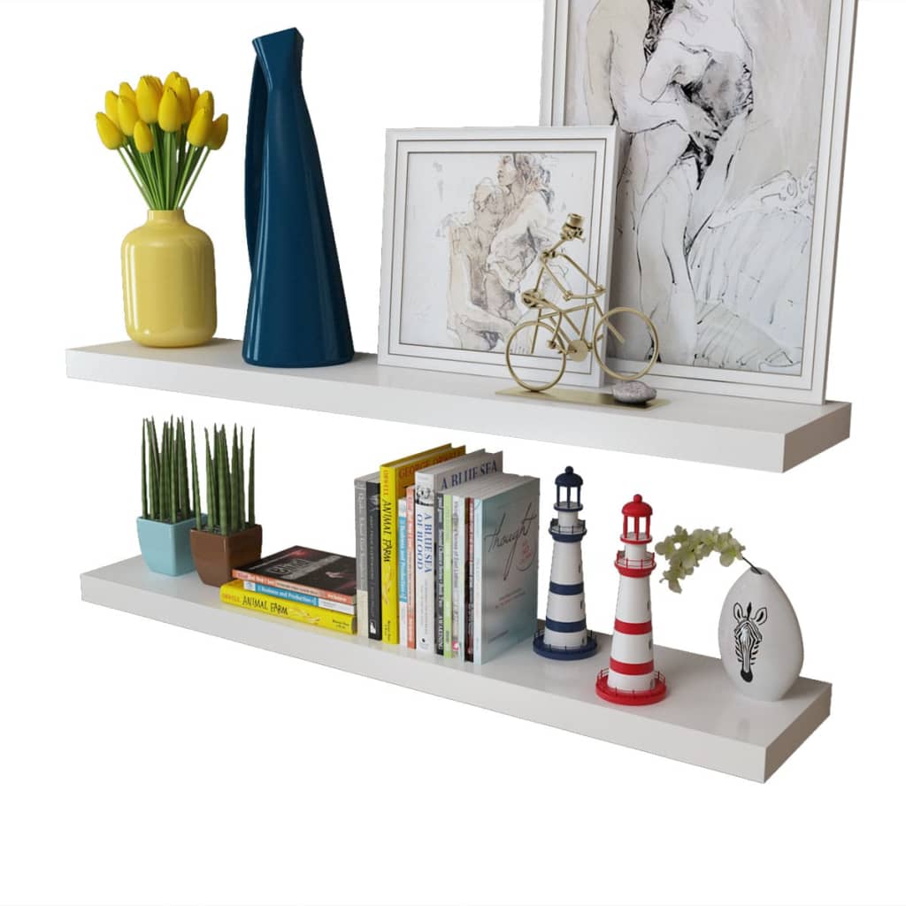 Wandplanken 4 st 100 cm wit is nu te koop bij PeponiXL, paradijselijk wonen!