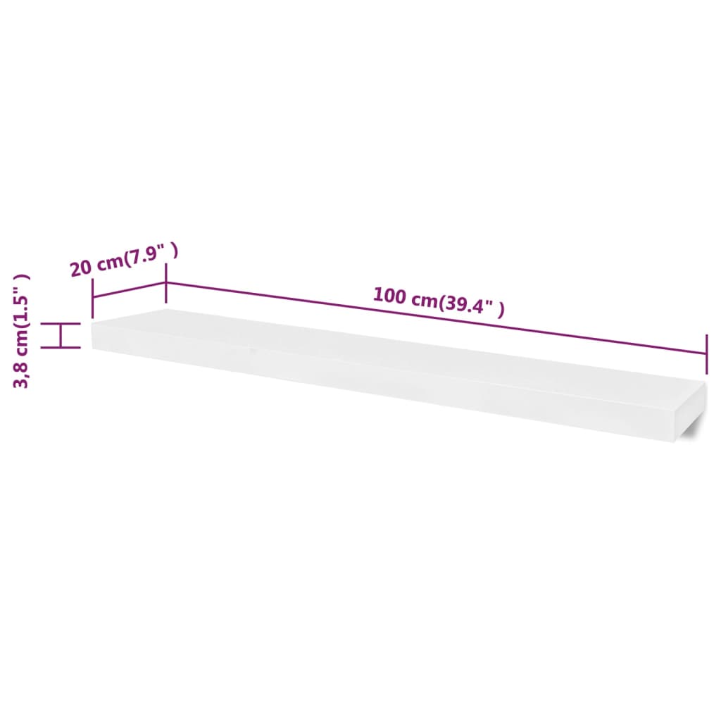 Wandplanken 4 st 100 cm wit is nu te koop bij PeponiXL, paradijselijk wonen!