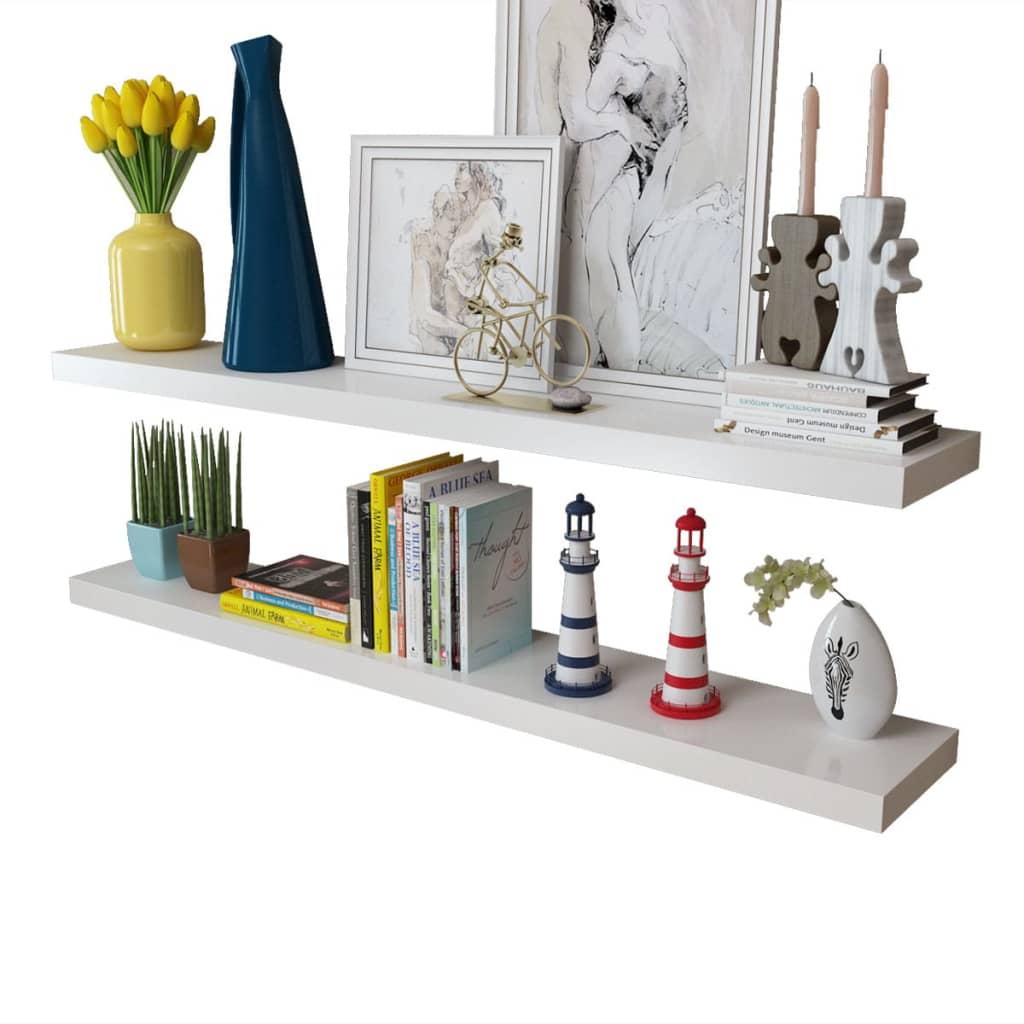 Wandplanken 4 st 120 cm wit is nu te koop bij PeponiXL, paradijselijk wonen!