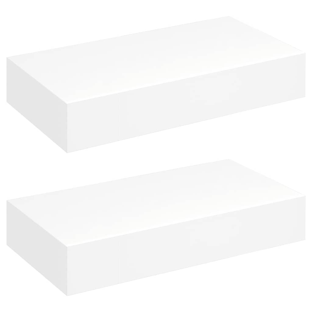 Wandplanken zwevend met lades 2 st 48 cm wit is nu te koop bij PeponiXL, paradijselijk wonen!