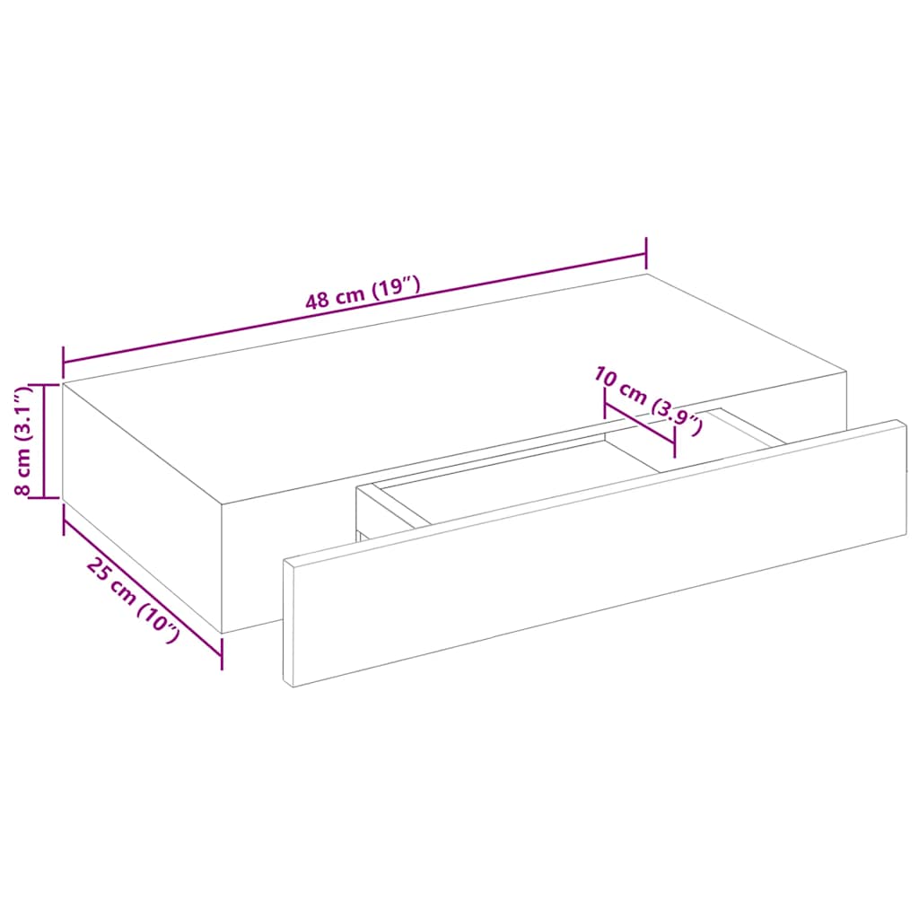 Wandplanken zwevend met lades 2 st 48 cm wit is nu te koop bij PeponiXL, paradijselijk wonen!