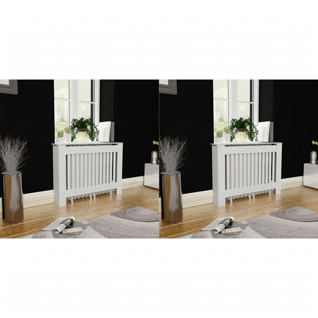 Radiatorombouw 2 st 112 cm bewerkt hout wit is nu te koop bij PeponiXL, paradijselijk wonen!