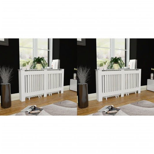 Radiatorombouw 2 st 152 cm bewerkt hout wit is nu te koop bij PeponiXL, paradijselijk wonen!