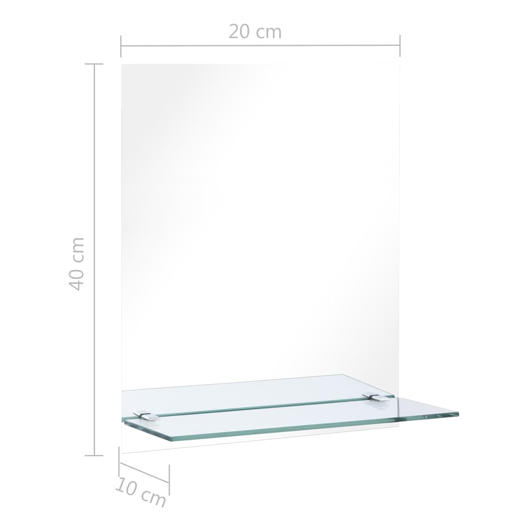 Wandspiegel met schap 20x40 cm gehard glas is nu te koop bij PeponiXL, paradijselijk wonen!