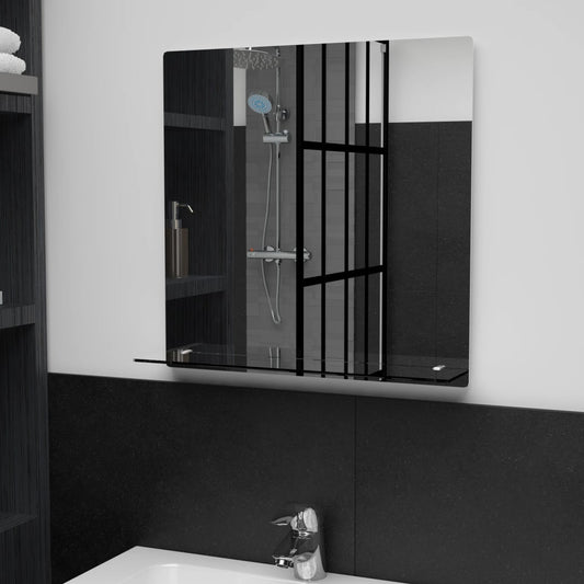 Wandspiegel met schap 50x50 cm gehard glas is nu te koop bij PeponiXL, paradijselijk wonen!