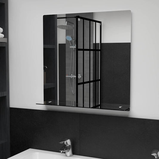 Wandspiegel met schap 60x60 cm gehard glas is nu te koop bij PeponiXL, paradijselijk wonen!