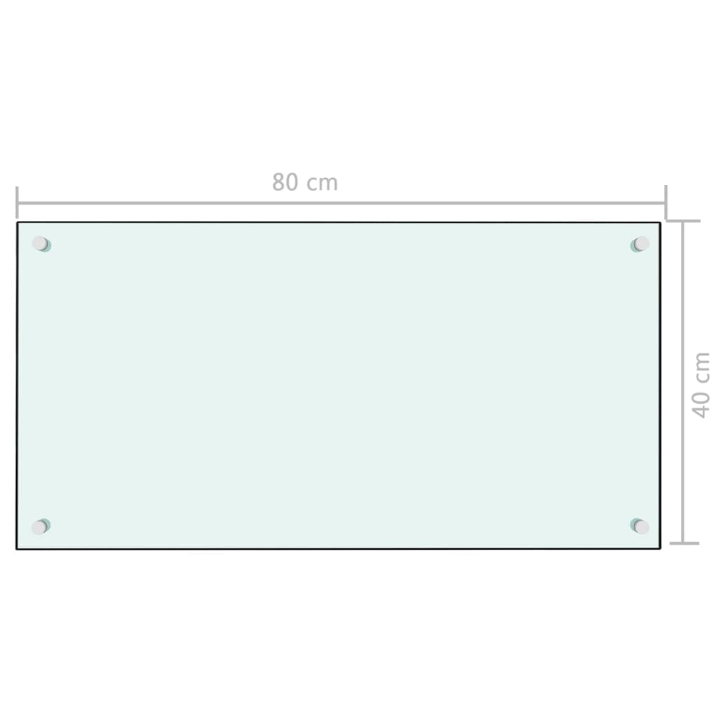 Spatscherm keuken 80x40 cm gehard glas wit is nu te koop bij PeponiXL, paradijselijk wonen!